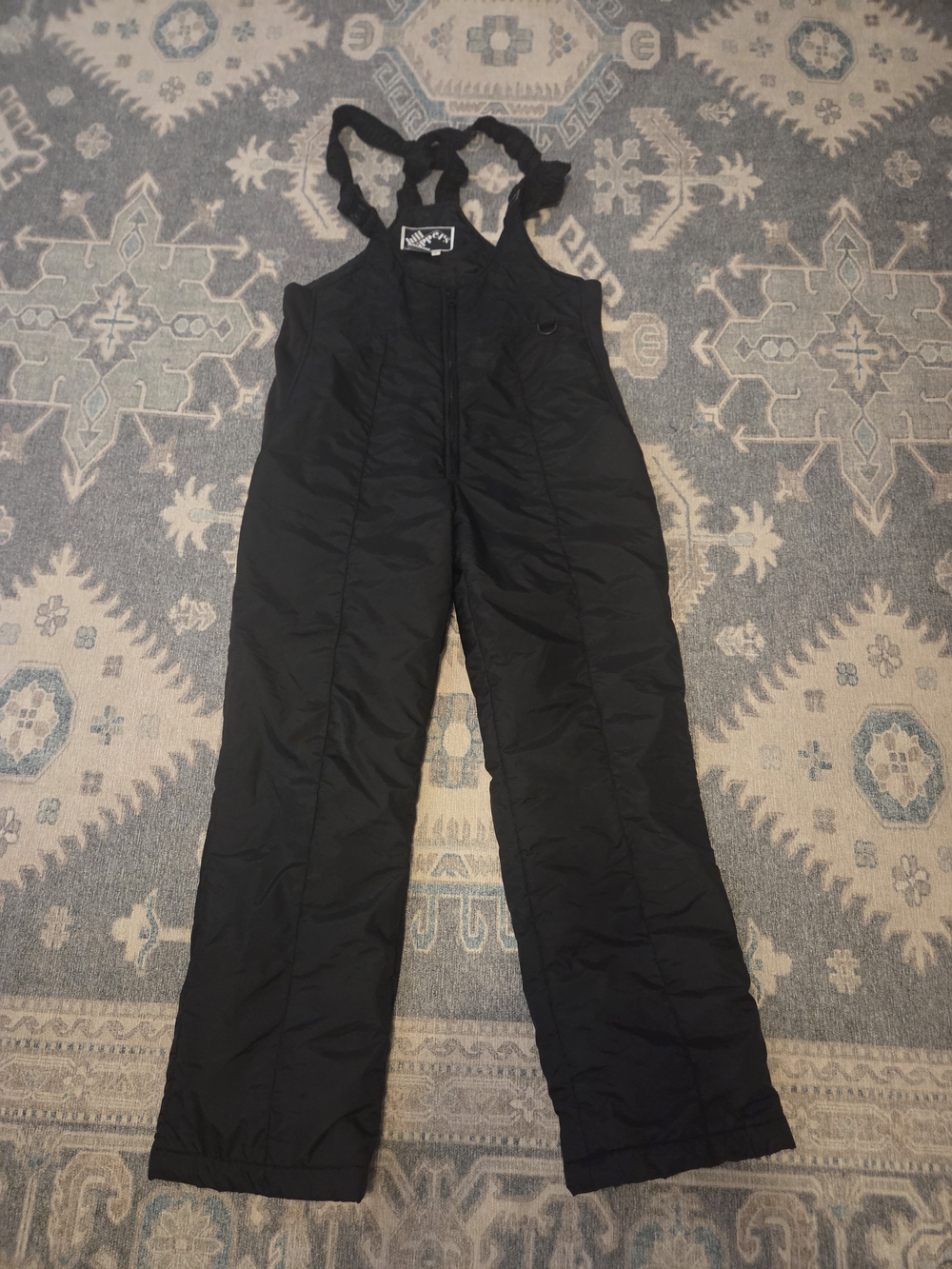 Men's Black Insulated Snow Bibs - Adjustable Straps